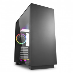 Sharkoon PURE STEEL Black RGB  ATX Case, with Side Panel of Tempered Glass, without PSU, Tool-free, Pre-Installed Fans: Bottom 3x120mm A-RGB LED, Rear 1x120mm A-RGB LED, ARGB Controller, GPU holder, 3x3.5-/5x2.5-, 2xUSB3.0,1xAudio, 1xMic, Bottom dust filt